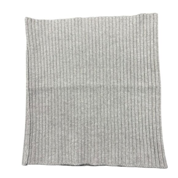 Max Mara Neck Warmer Scarf Ribbed Heathered Brown Oatmeal Soft Cozy Versatile - Picture 4 of 6